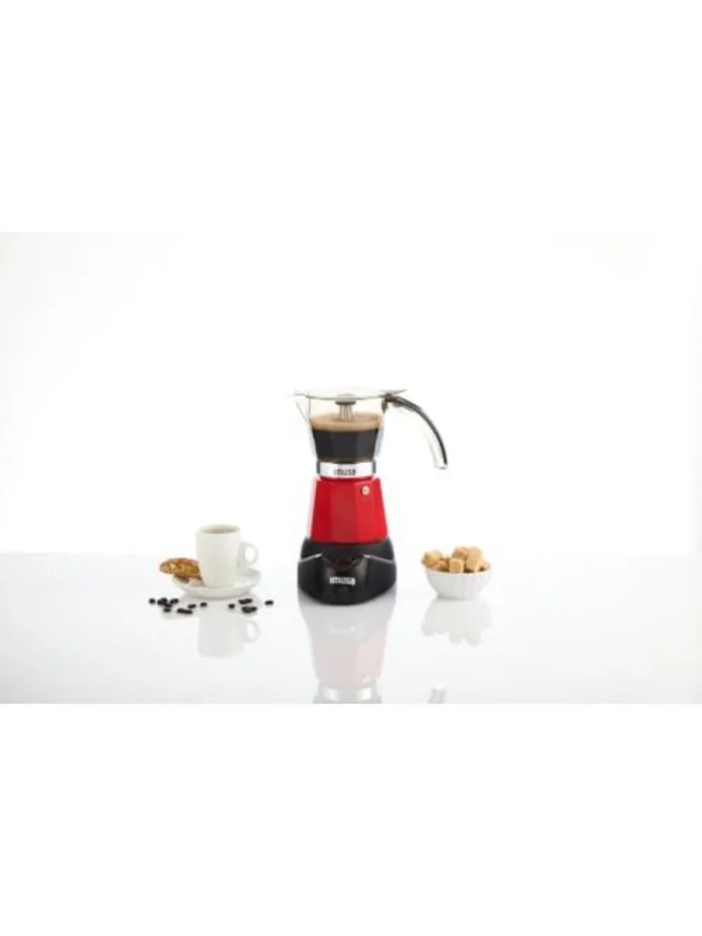 Electric Espresso Coffee Maker - 6 or 3 Cup, Cool-Touch Handle, Red Kitchen
